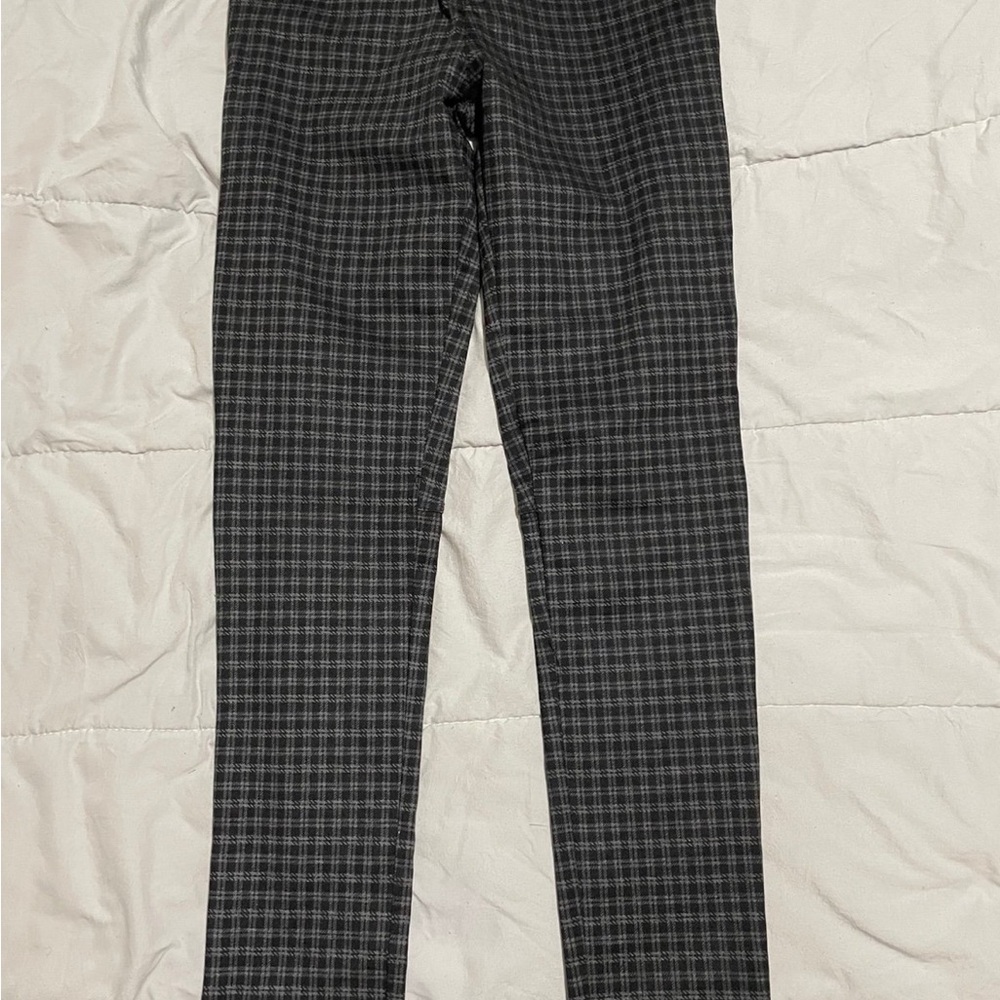 Sanctuary Black and Gray Plaid Straight Leg Pants